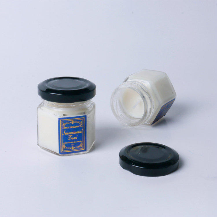Vela perfumada de parafina / cera de soja de 2 * 80g en tarro de cristal en caja de regalo decoración para el hogar